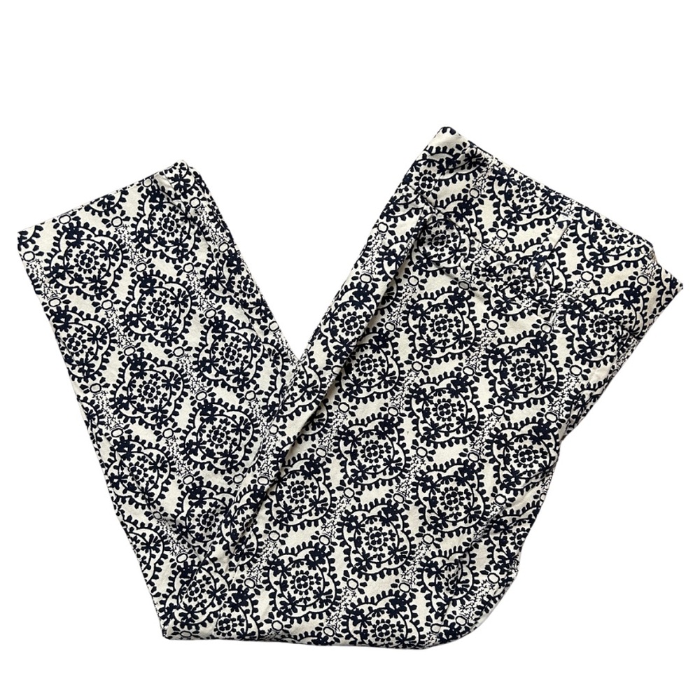 Loft by Ann Taylor Marisa The Riviera Pant Cream & Blue Capris